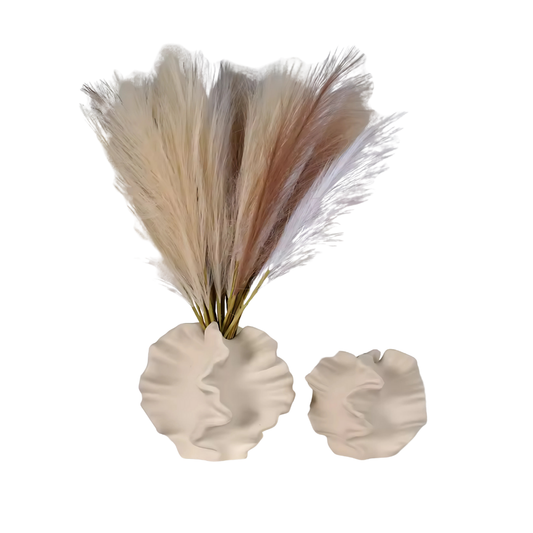 Vågformad Dekorativ Vas i Beige – 2 Storlekar