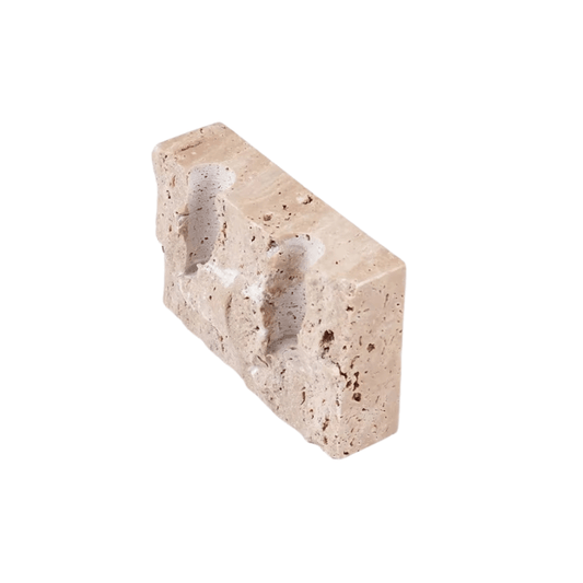 Handgjord Ljusstake i Travertin Marmor