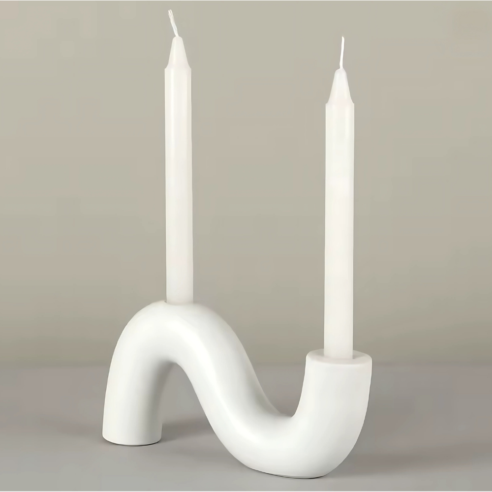 Skulptural Ljusstake – Modern Design i Svart eller Vit