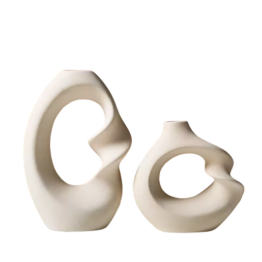 Skulptural vas i 2 delar – svart eller vit