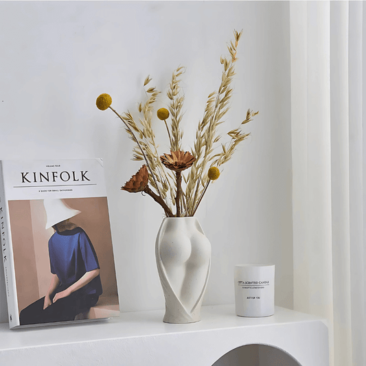 Skandinavisk Keramikvas med Abstrakt Kvinnoform