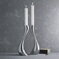 Elegant Vriden Ljusstake i Silver – 3 Storlekar – Modern Design för Heminredning