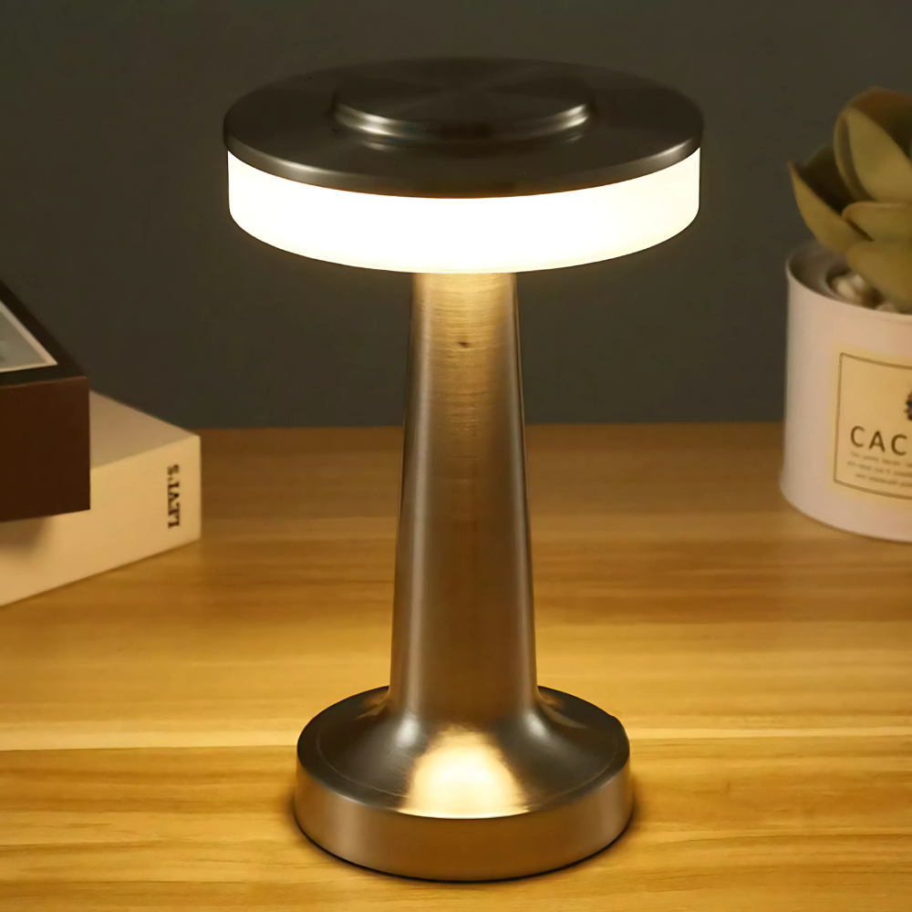 Modern Metall Bordslampa – Dimbart LED med USB-laddning