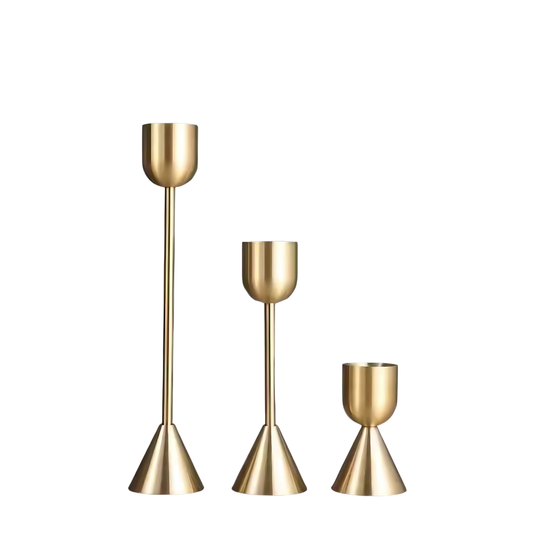 Guldfärgade Ljusstakar – 3-pack med Elegant Skandinavisk Design