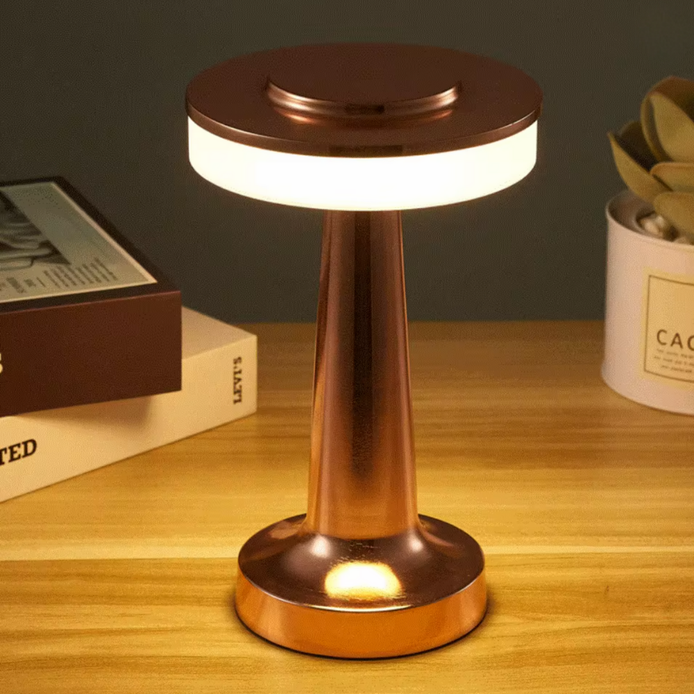 Modern Metall Bordslampa – Dimbart LED med USB-laddning