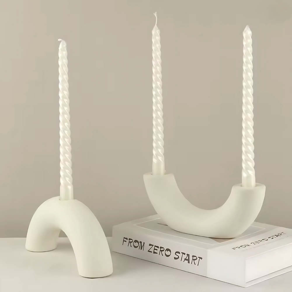Skulptural Ljusstake i Keramik – Modern Design i 2 Varianter