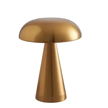 Elegant Svampformad Bordslampa i Metall – LED, USB-laddning